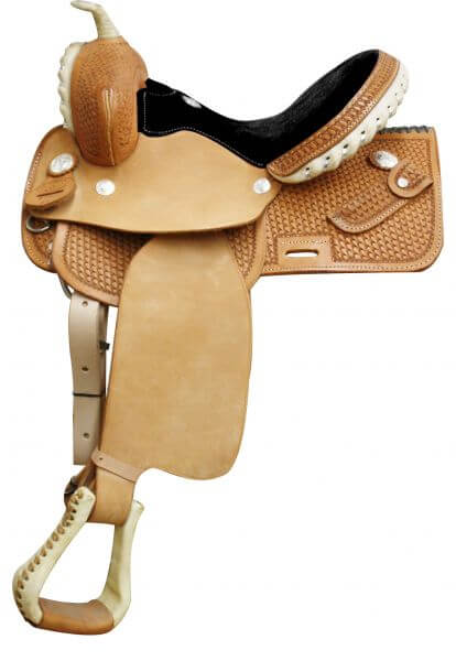 Circle S Square Skirt Barrel Saddle - side view