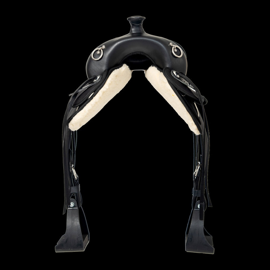 Abetta Draft Comfort Trail Saddle - back view on black background