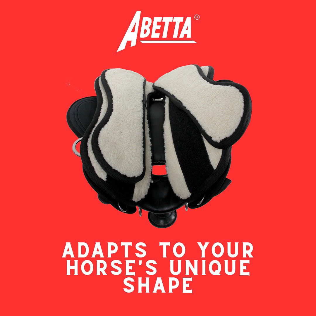 Abetta Adjustable Panels Trail Saddle - upside down view on red background
