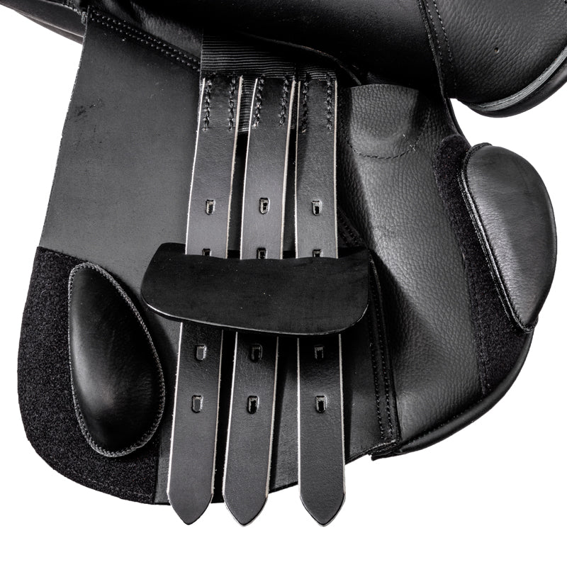 Kavalkade - Jumping Saddle "CATO" - side panel up close black