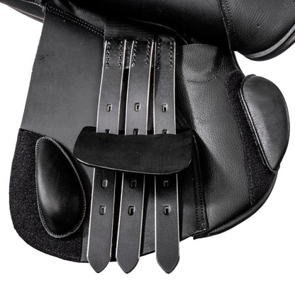 Kavalkade - Jumping Saddle "CATO" - side panel up close black