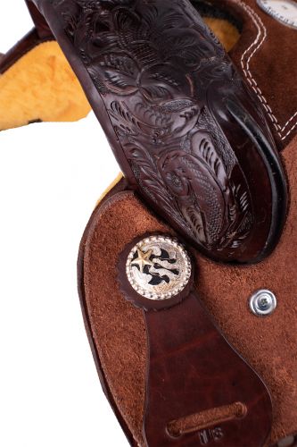 Buffalo Youth Barrel Style Saddle - top view front up close