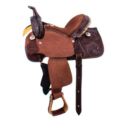 Buffalo Youth Barrel Style Saddle - side view