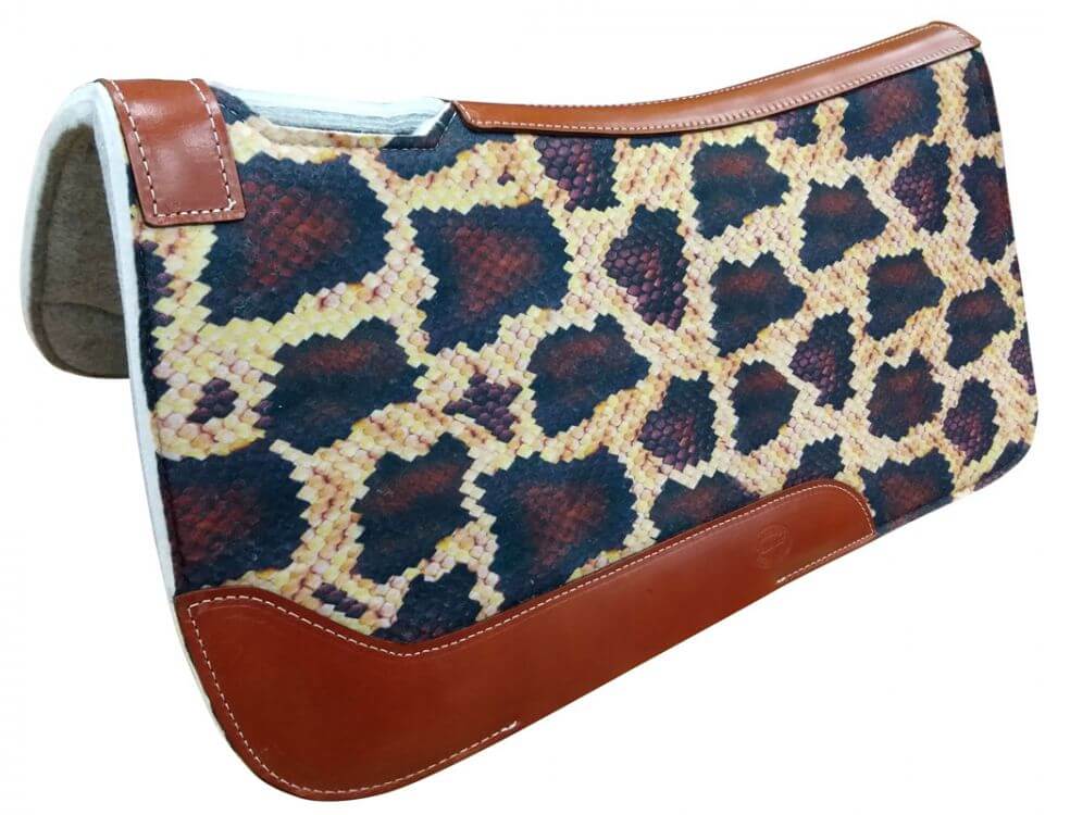 Showman Python Print Solid Felt Saddle Pad - front view