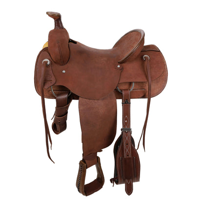 Showman Legacy Series Roughout Roping Saddle - side view
