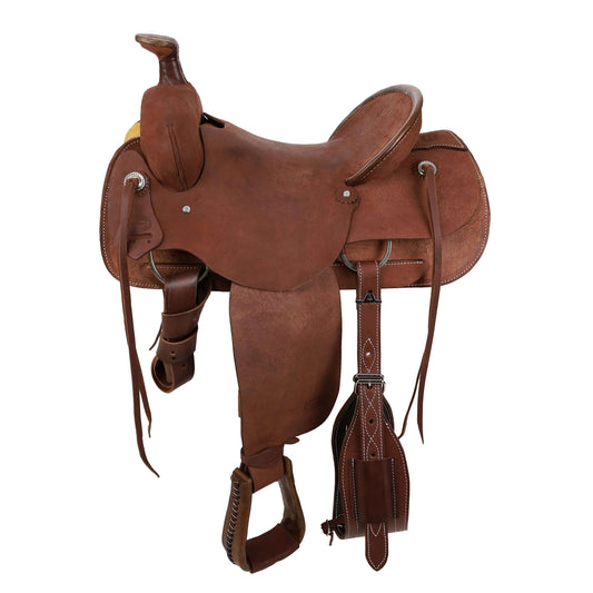 Showman Legacy Series Roughout Roping Saddle - side view