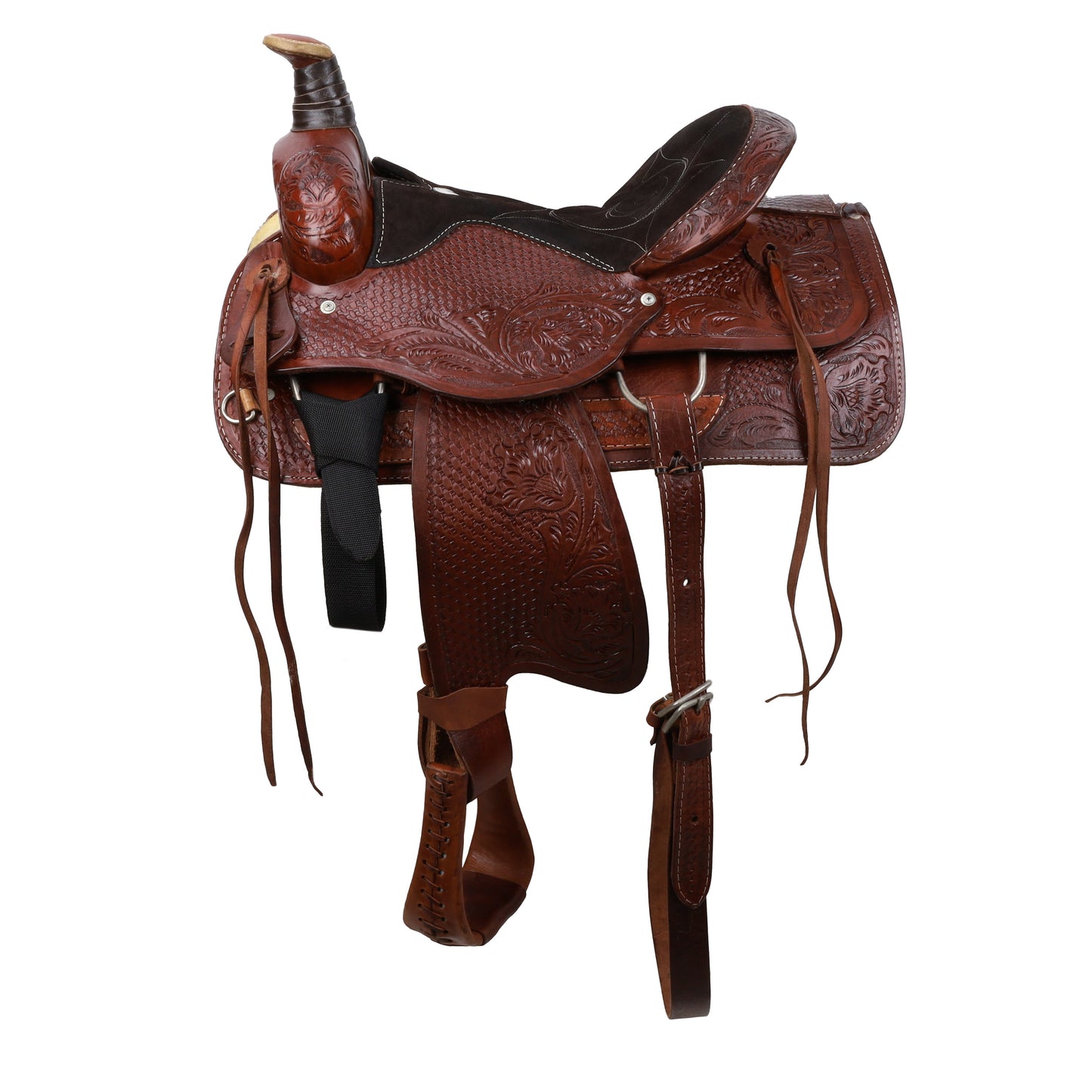Buffalo Argentina Cow Leather Roper Style Saddle - side view