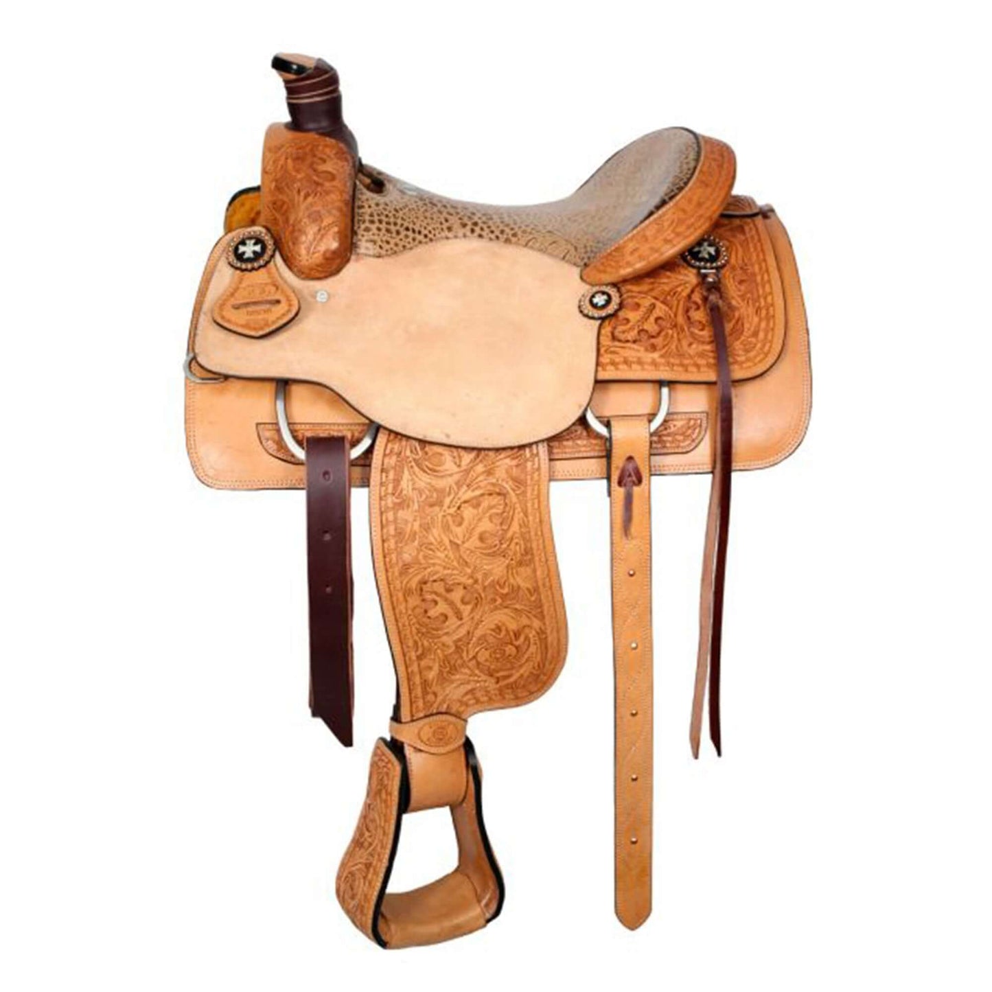 Circle S Roping with Alligator Print Seat - side view