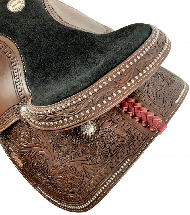 Showman Argentina Cow Leather Round Skirt Saddle - top view back