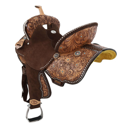 Klassy Cowgirl Bluebell Barrel Saddle - side view back