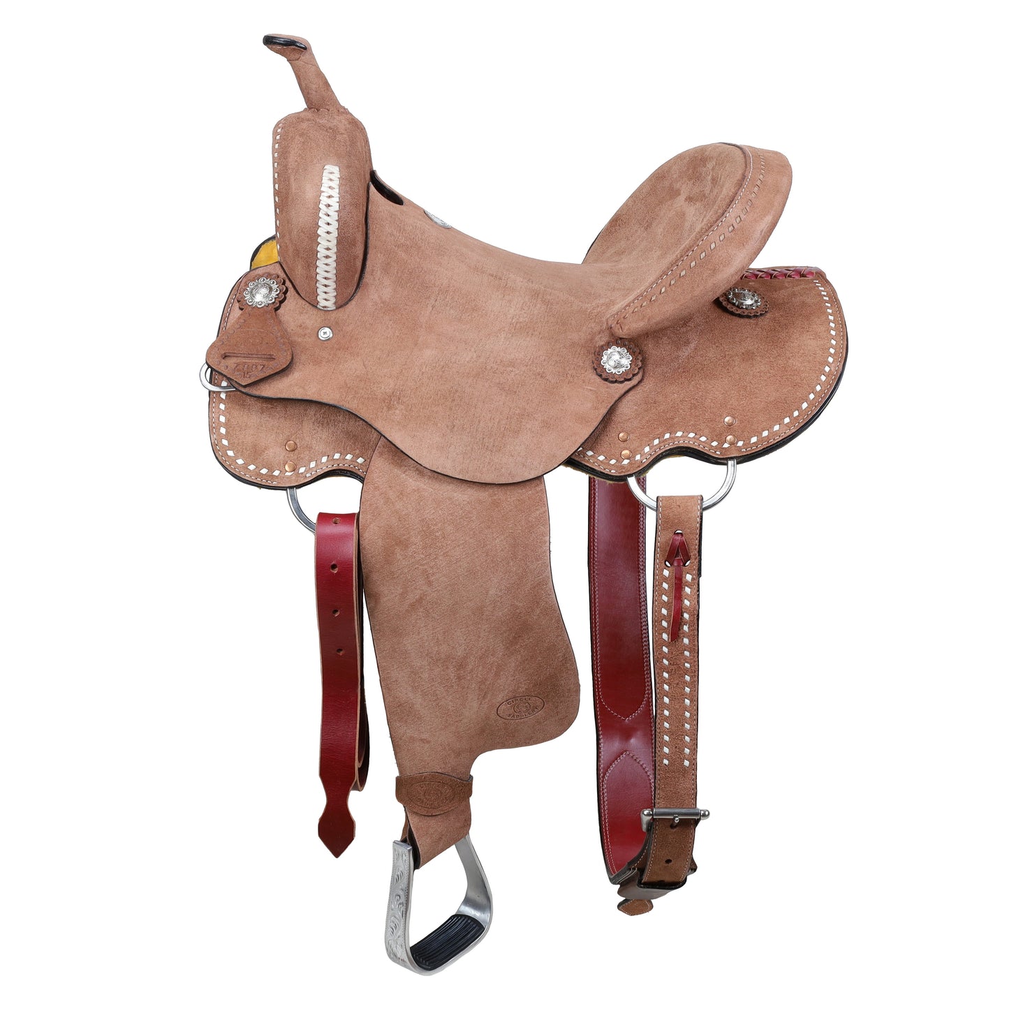Circle S Desert Tan Barrel Style Saddle - side view