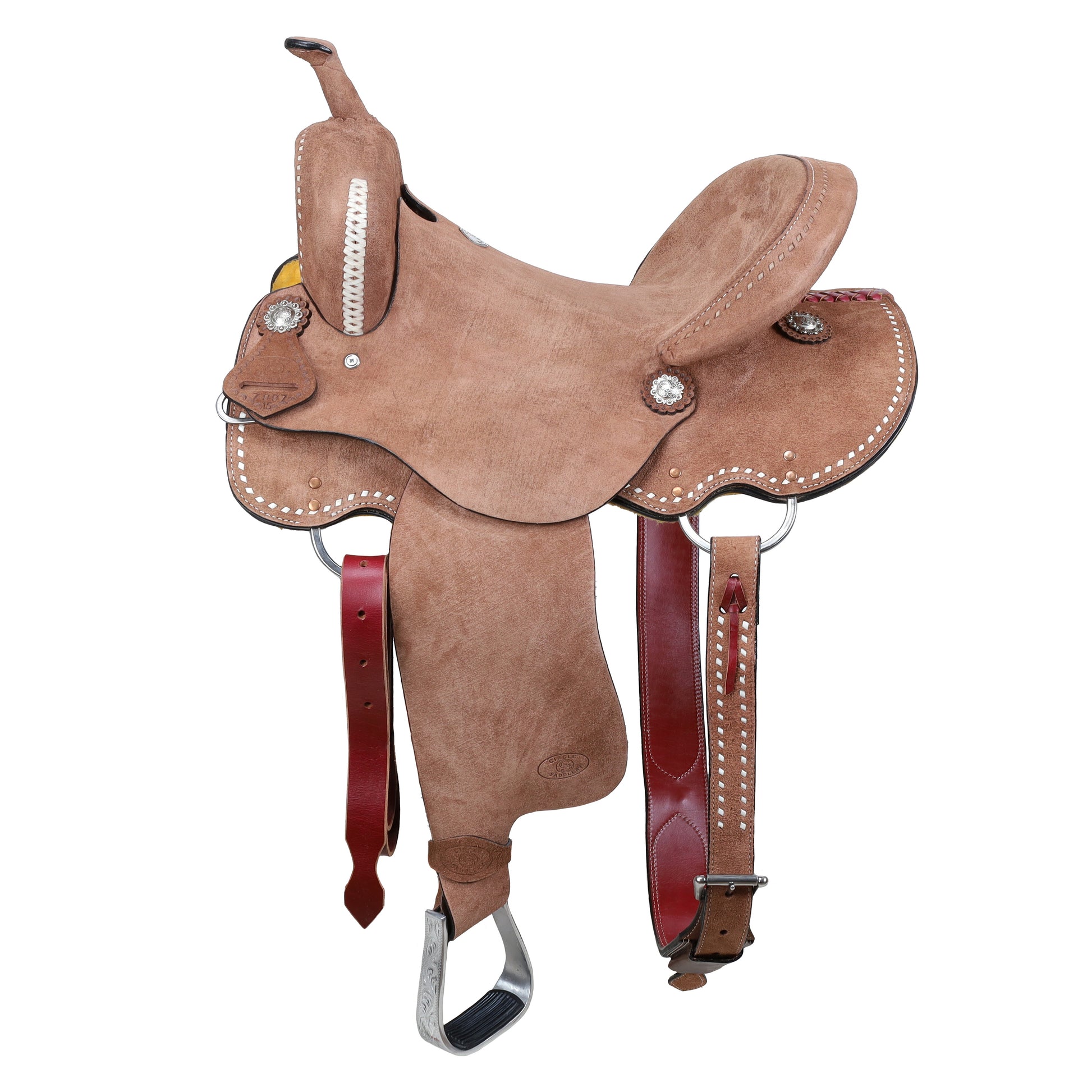 Circle S Desert Tan Barrel Style Saddle - side view