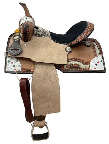 Circle S Four of a Kind Barrel Saddle Set - side view