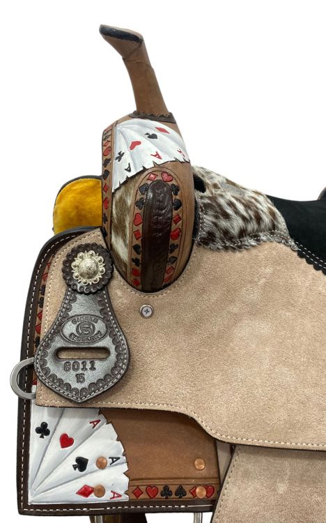 Circle S Four of a Kind Barrel Saddle Set - side view saddle front