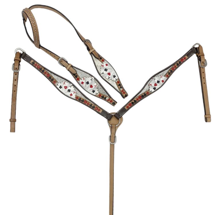 Circle S Four of a Kind Barrel Saddle Set - front view breastcollar set